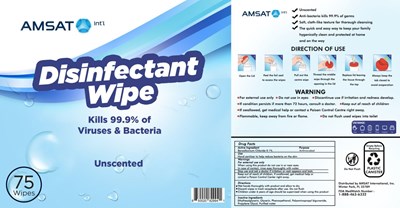 75 (Amsat Label Disinfecting Wipe 75 Piece Tub (1))